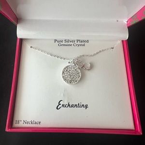 NEW! Sparkling Enchanted 18” necklace. Pure Silver Plated Genuine Crystal.